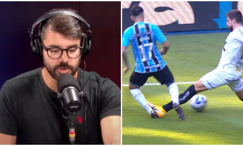 Diori explica por que também daria só amarelo para zagueiro do Santos contra o Grêmio Diori Vasconcelos avaliou lances de Grêmio x Santos