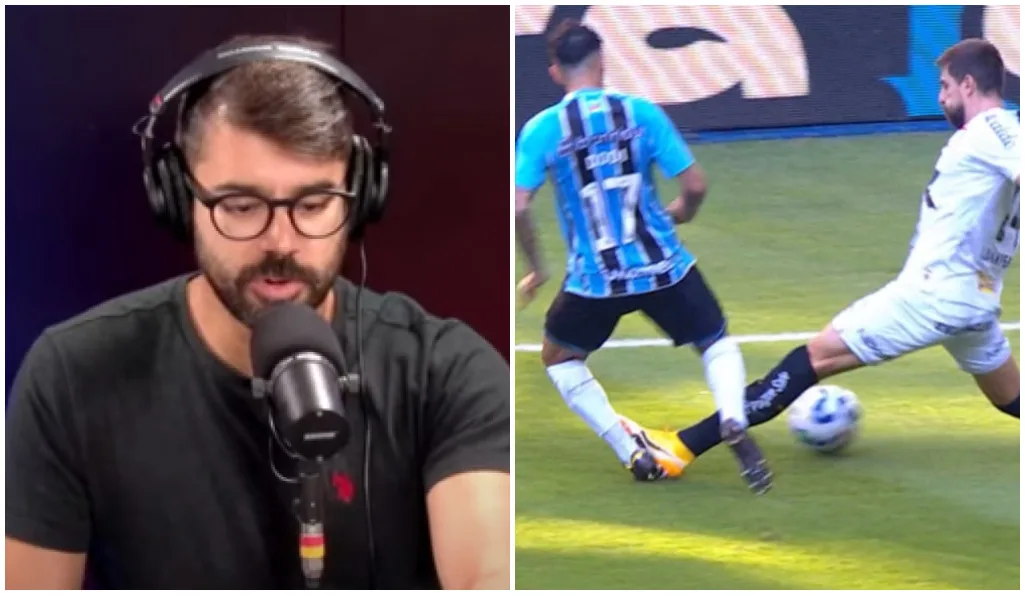 Diori explica por que também daria só amarelo para zagueiro do Santos contra o Grêmio Diori Vasconcelos avaliou lances de Grêmio x Santos