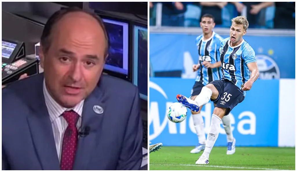 Perfil oficial do Grêmio pede pênalti e compartilha opinião de Carlos Simon: "Na cara do árbitro" Grêmio
