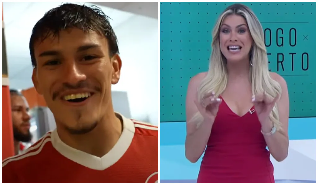 Viraliza reação de Bernabei ao ver Raphinha no vestiário do Inter; Renata Fan faz pedido Renata Fan e Bernabei