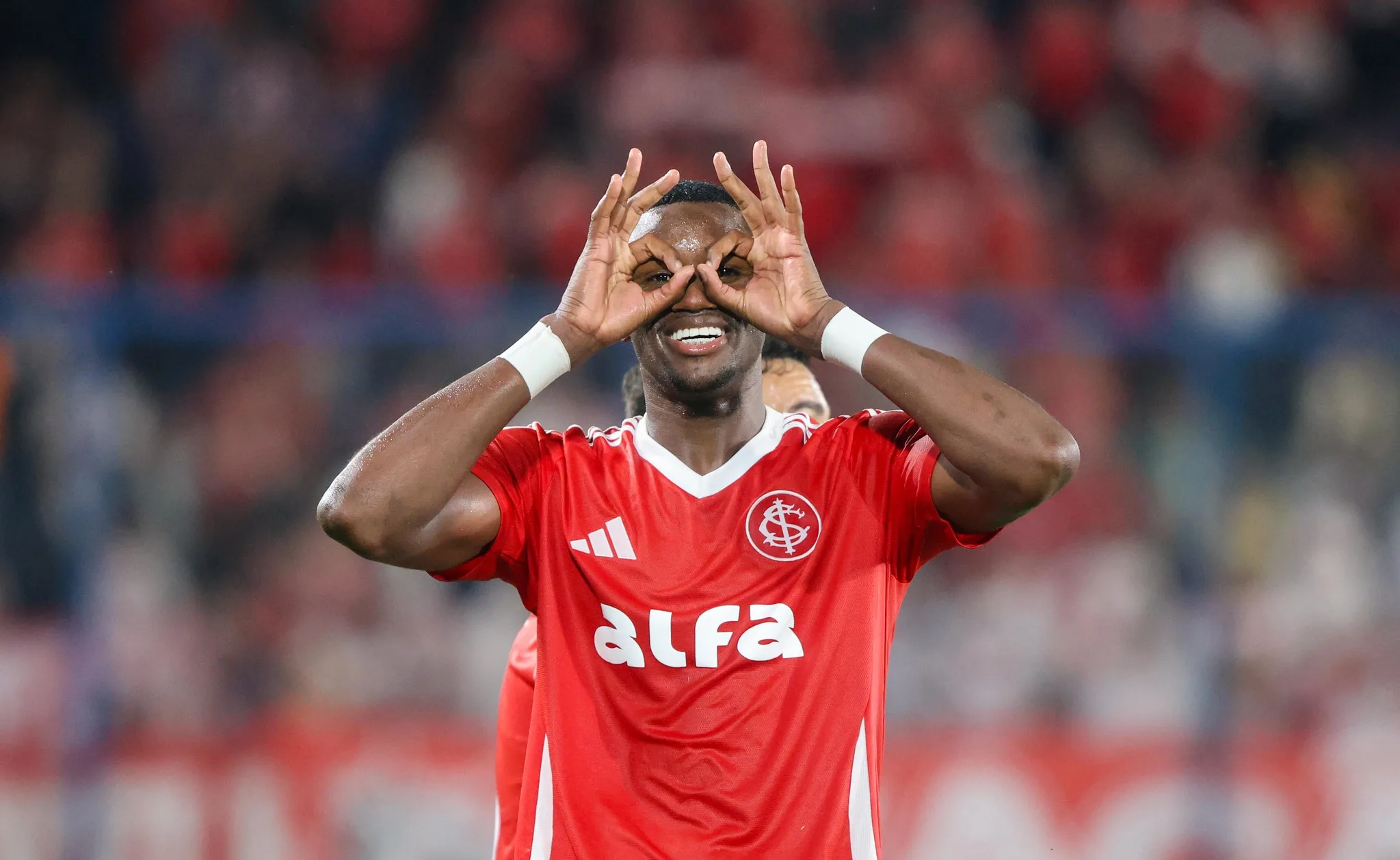 A explicação de Ricardo Mathias para a comemoração que fez após marcar pelo Inter Ricardo Mathias brilhou pelo Inter