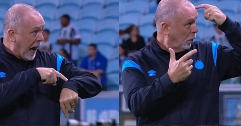 Os dois gestos de Mano Menezes para a torcida no 1° tempo de Grêmio x Bragantino Técnico Mano Menezes sabe da importância de fazer o Grêmio evoluir na atual temporada, especialmente no Brasileirão.
