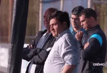 Alberto Guerra ao lado de Felipão no Grêmio