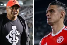 Roger Machado e Borré no Inter