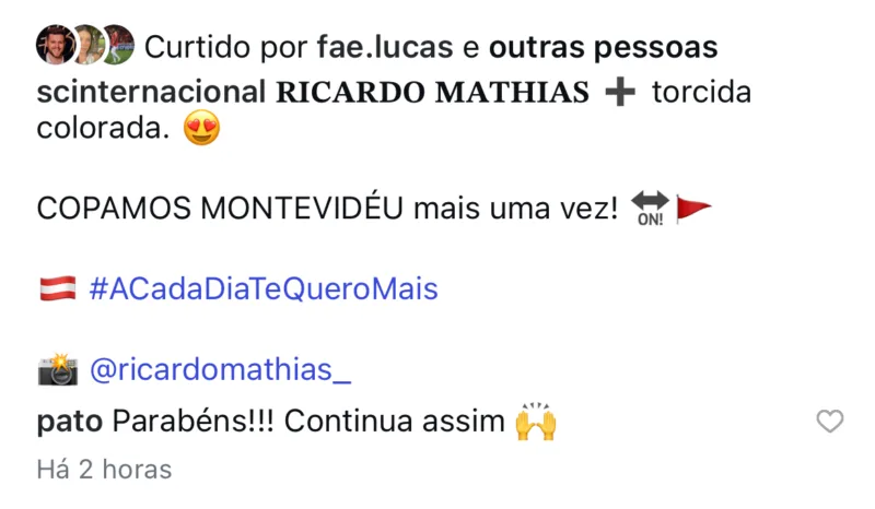 Pato manda recado para Ricardo Mathias após vitória do Inter na Libertadores