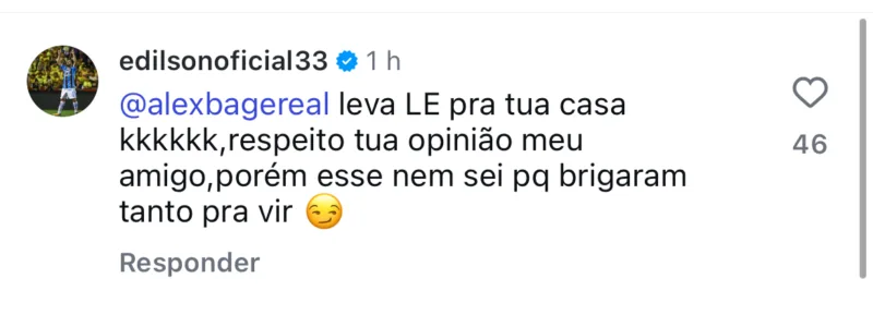 Edilson critica uma das contratações do Grêmio para o ano: "E brigaram para vir"