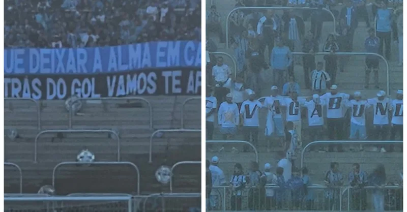 Vários protestos são vistos na Arena durante Grêmio x Bahia; Felipão se manifesta