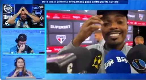 Zagueiro do Grêmio abre "sorriso" em entrevista e leva Alex Bagé ao desespero; confira