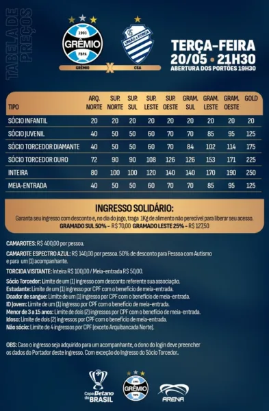 Últimas do Grêmio: promoção contra o CSA, publicação de Igor Serrote e "time ruim"