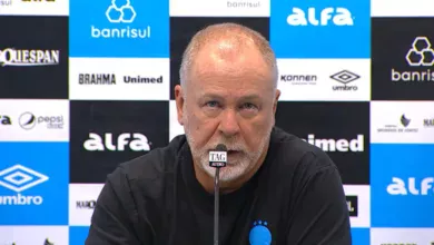 Mano Menezes, em entrevista de imprensa após o empate do Grêmio em 1x1 contra o Bragantino na Arena (Foto: Reprodução/GZH)