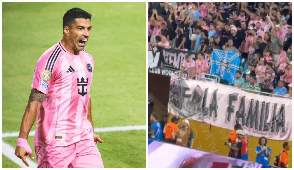 Bandeira do Grêmio "sobe" na hora do gol de Suárez no estádio em Miami Suárez ex-Grêmio