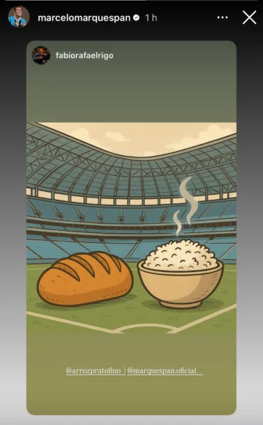 Grêmio de olho: a publicação do filho de Celso Rigo que Marcelo Marques compartilhou na web