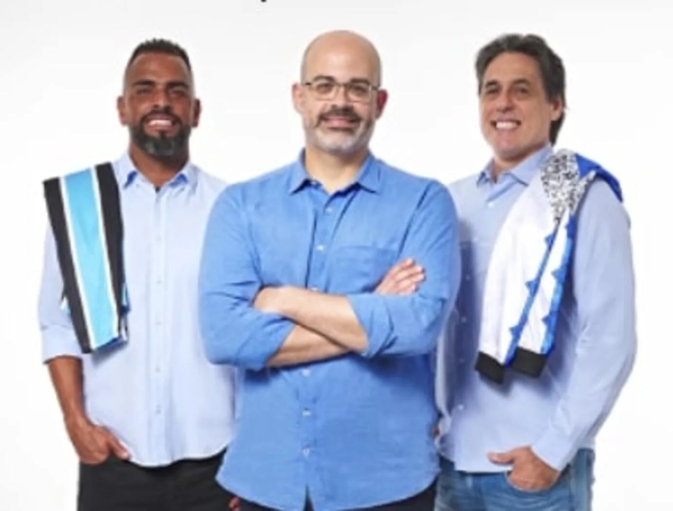 Caleffi e Danrlei assistem ao Gre-Nal da base e reforçam aliança para eleições do Grêmio Caleffi, Maicon e Danrlei, Grêmio