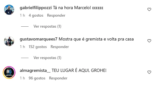 Marcelo Grohe faz novo anúncio nas redes sociais e agita a torcida do Grêmio