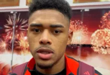 Victor Gabriel, dando entrevista após vitória do Inter por x0 contra o Vitória-BA