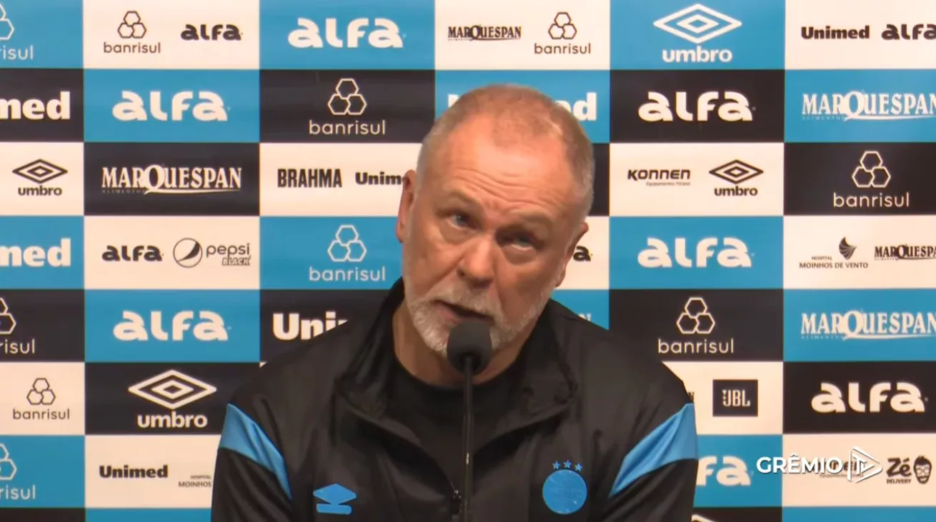 Mano Menezes, entrevista coletiva após derrota por 4x1 do Grêmio para o Cruzeiro