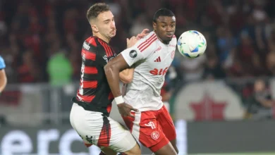 Inter perde para o Flamengo no Maracanã e precisa vencer no Beira-Rio para seguir na Libertadores Ricardo Mathias, jogador do Inter contra o Flamengo