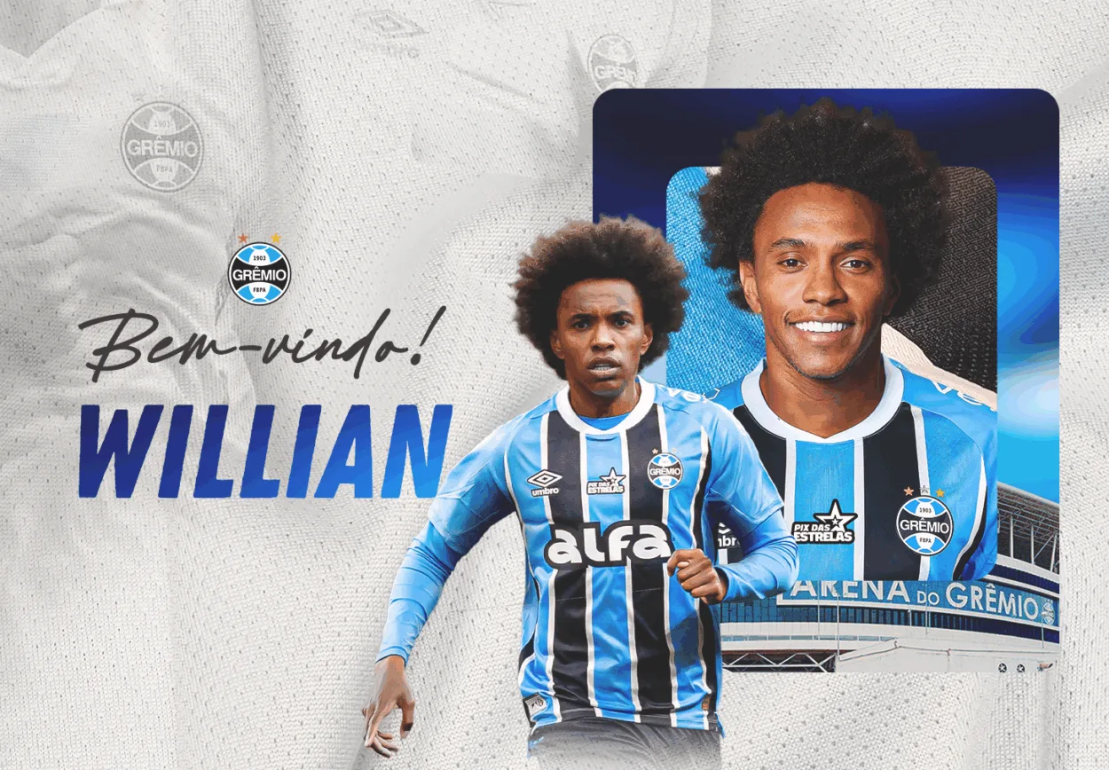 Grêmio anuncia oficialmente a chegada de Willian e explica contrato assinado com o jogador Willian chega ao Grêmio para ser reforço