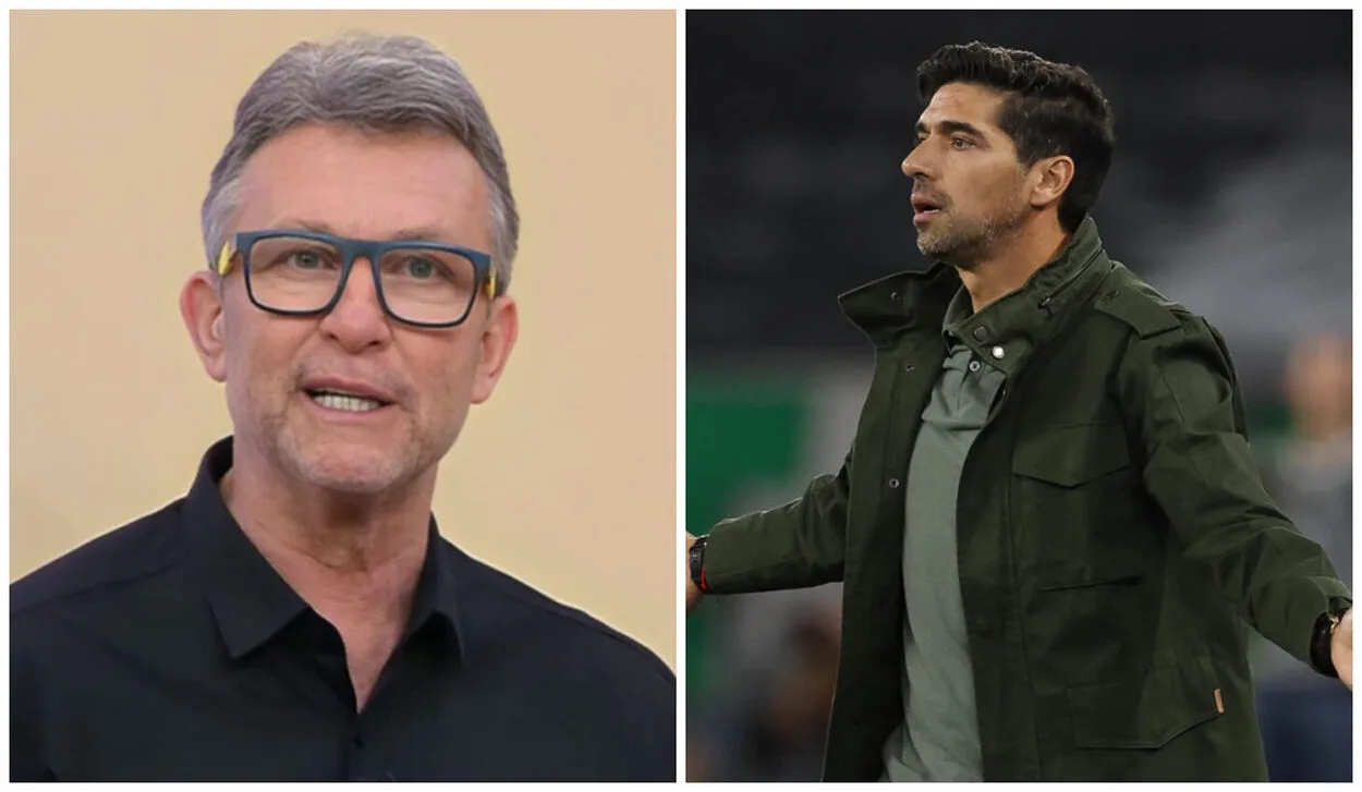 Neto diz que Abel aprendeu a amar o Palmeiras: "Maior treinador que vi na vida" Neto e Abel Ferreira
