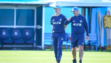 RS - FUTEBOL/ TREINO GREMIO 2025 - ESPORTES - Jogadores do Gremio realizam treino técnico durante a tarde desta terca-feira, no CT Luiz Carvalho, na preparação para a partida valida pelo Campeonato Brasileiro 2025. FOTO: LUCAS UEBEL/GREMIO FBPA