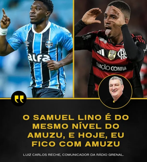 Comentarista surpreende e diz que prefere Amuzu, do Grêmio, do que titular do Flamengo