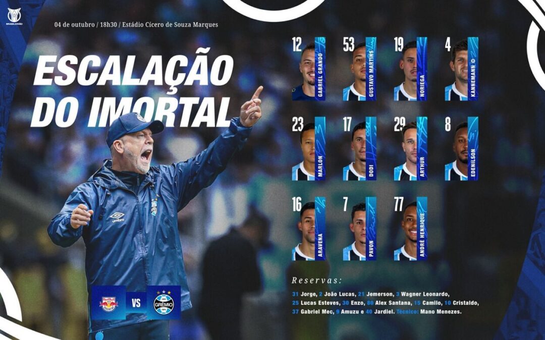Grêmio definido para encarar o Bragantino em duelo que pode reacender sonho de Libertadores Bragantino x Grêmio
