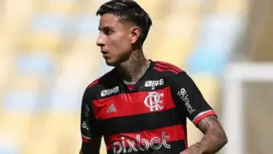 Erick Pulgar, jogador do Flamengo em dia de treino