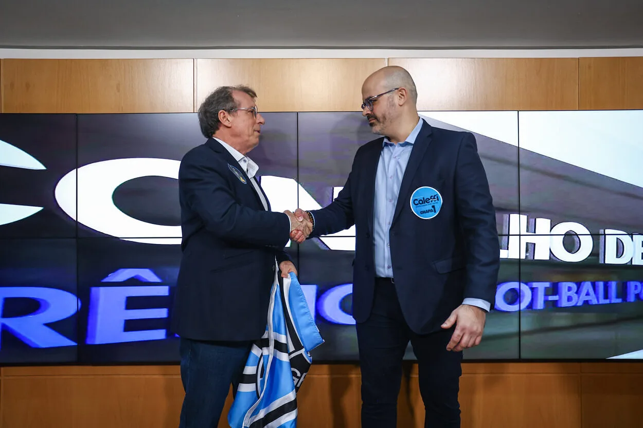 Vídeo mostra reação de Odorico e Caleffi na divulgação do resultado da eleição do Grêmio Grêmio em eleições