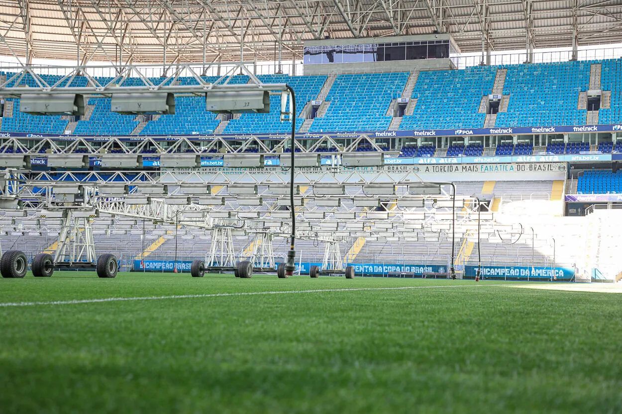 Grêmio anuncia oficialmente melhorias profundas no gramado na Arena: "Primeiro da Série A" Grêmio gramado Arena