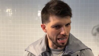 Tiago Volpi, goleiro do Grêmio concede entrevista na zona mista da Arena