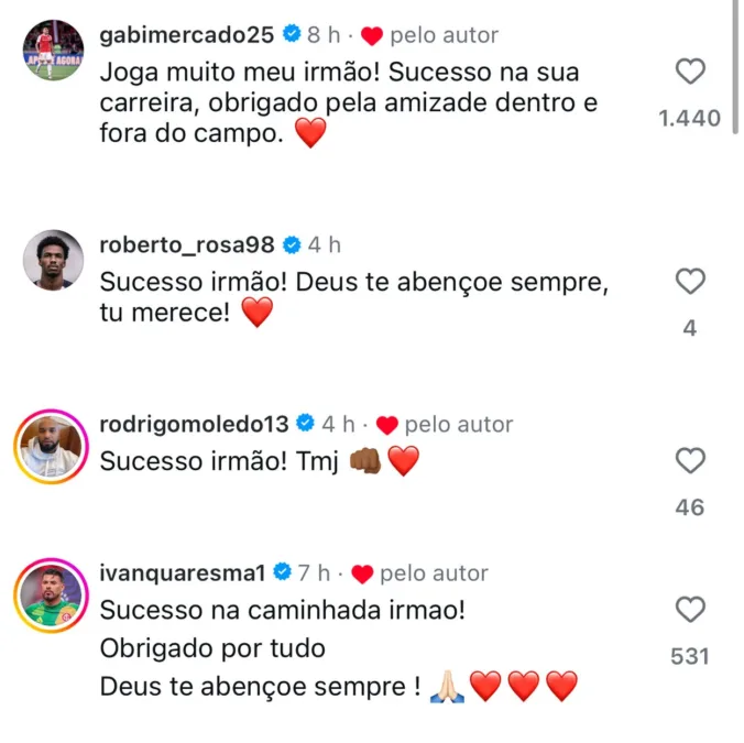 O recado de Gabriel Mercado após Vitão se despedir oficialmente do Inter
