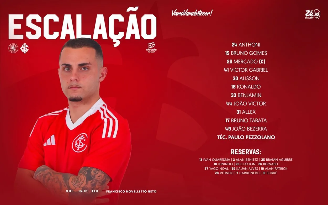 Inter antecipa estreia do treinador e confirma time contra o Monsoon; saiba onde assistir