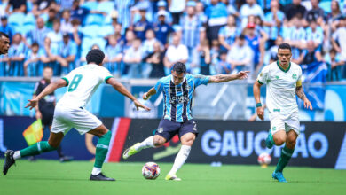 Lateral ou ataque? Pavón deverá ser titular do Grêmio na partida contra o Juventude Pavón com a camisa do Grêmio