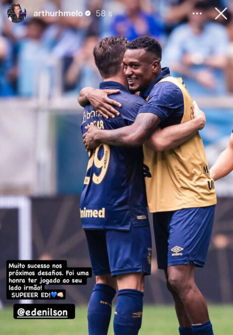 O recado de Arthur para Edenilson e o comunicado oficial divulgado pelo Grêmio