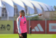 Mercado fala sobre o próximo jogo do Inter no Brasileirão: "Roger nos conhece" Gabriel Mercado pelo Inter em amistoso