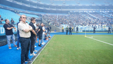 Presidente do Grêmio acredita em desempenho diferente do primeiro Gre-Nal: "Mais consistente" Odorico Roman pelo Grêmio