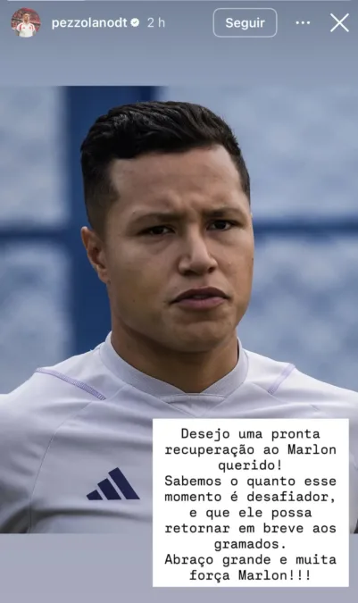 Pezzolano repete Abel e também manda mensagem para Marlon, do Grêmio: "Abraço grande"