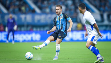 RS - FUTEBOL/COPA DO BRASIL 2026 /GREMIO X CONFIANCA - ESPORTES - Lance da partida entre Gremio e Confiança disputada na noite desta terca-feira, na Arena do Gremio, em valida pela Copa do Brasil 2026. FOTO: LUCAS UEBEL/GREMIO FBPA