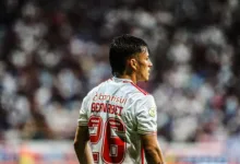 Pênalti? Inter reclama de lance em que Bernabei acabou levando cartão amarelo Bernabei pelo Inter