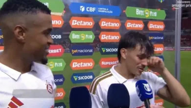 Bernabei chora de emoção depois da goleada do Inter: "Estou muito feliz" Bernabei pelo Inter