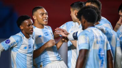 RS - ESPORTES/COPA SUL-AMERICANA - Lance da partida Deportivo Riestra x Grêmio, no Pedro Bidegain na data de 05/05/2026, válida pela Copa Sul-Americana 2026. FOTO: LUCAS UEBEL/GRÊMIO FBPA