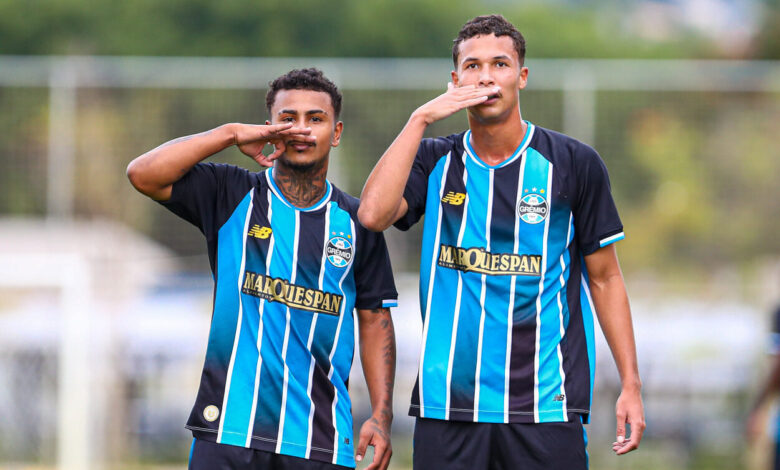 RS - ESPORTES/U20 : BRASILEIRÃO - Lance da partida RB Bragantino x Grêmio, no CPD Atibaia na data de 21/05/2026, válida pelo Brasileirão Sub-20. FOTO: ANGELO PIERETTI/GRÊMIO FBPA