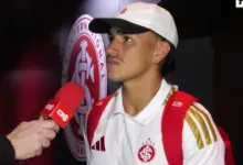 Bernabei em entrevista para a TV Inter