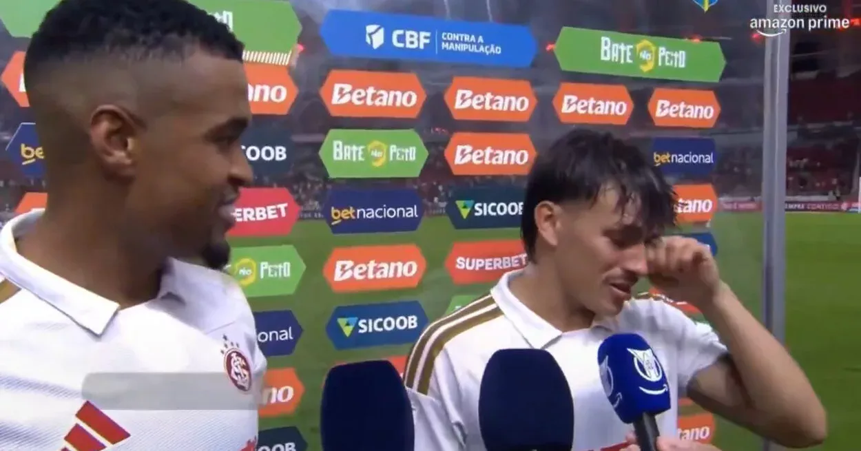 Bernabei chora de emoção depois da goleada do Inter: "Estou muito feliz" Bernabei pelo Inter