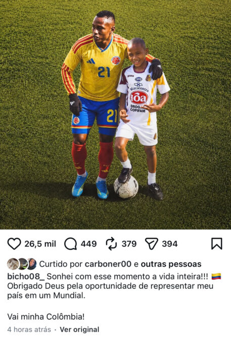 Ex-Grêmio, Campaz é convocado e se emociona com Copa do Mundo; Borré fica de fora