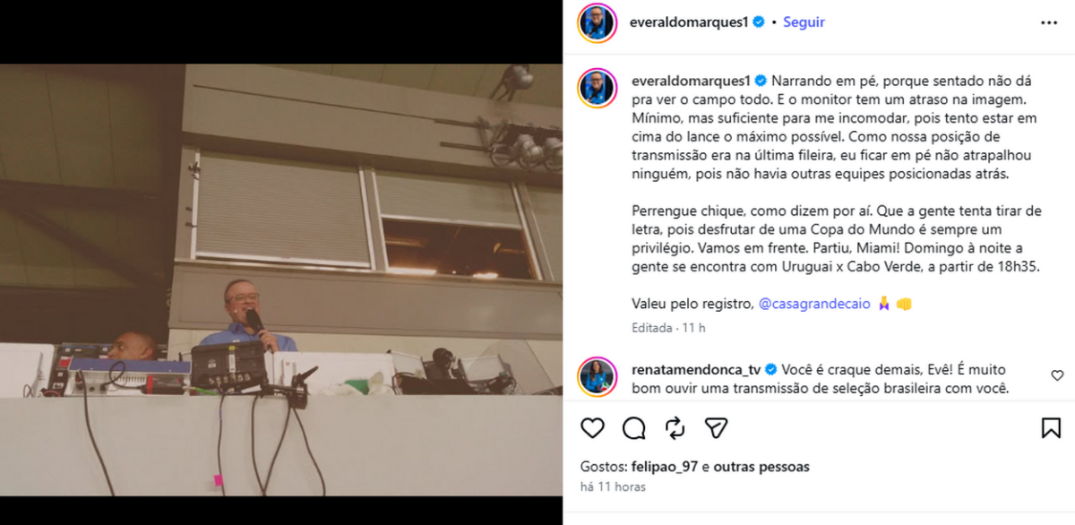 Everaldo Marques revela ter passado por perrengue em Brasil x Haiti: "Me incomodou"