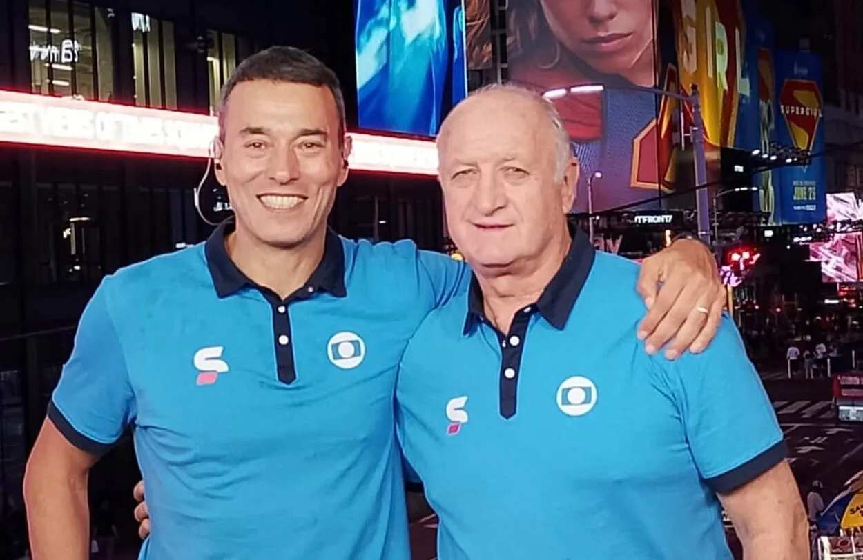 Rizek lembra "lendário Grêmio" e faz post sobre trabalhar com Felipão: "Sempre fui fã" Rizek e Grêmio