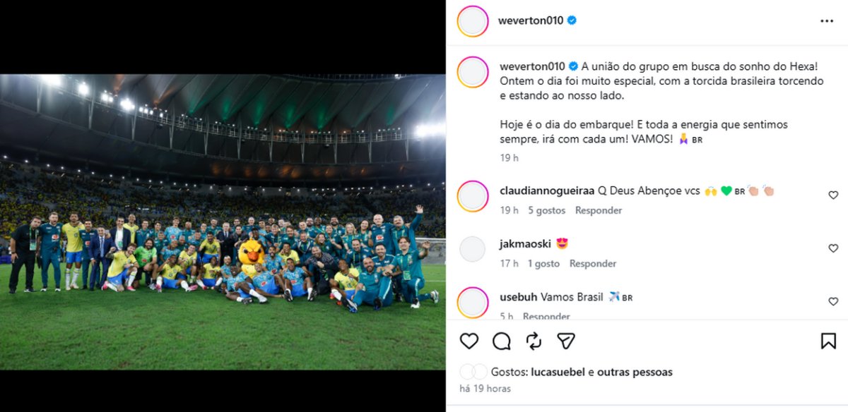 Weverton se manifesta antes da viagem e Ancelotti fala sobre "favorito" na Copa do Mundo