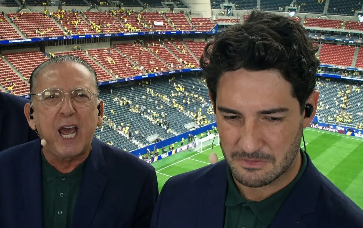 Galvão Bueno se emociona, lembra Pato no Inter e deixa recado sobre seu futuro em Copas Galvão Bueno e Alexandre Pato