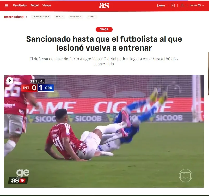 Punição de zagueiro do Inter repercute no exterior e vira notícia na Reuters https://as.com/futbol/internacional/le-parte-la-pierna-a-un-rival-y-es-suspendido-hasta-que-se-recupere-f202607-n/?utm_source=chatgpt.com